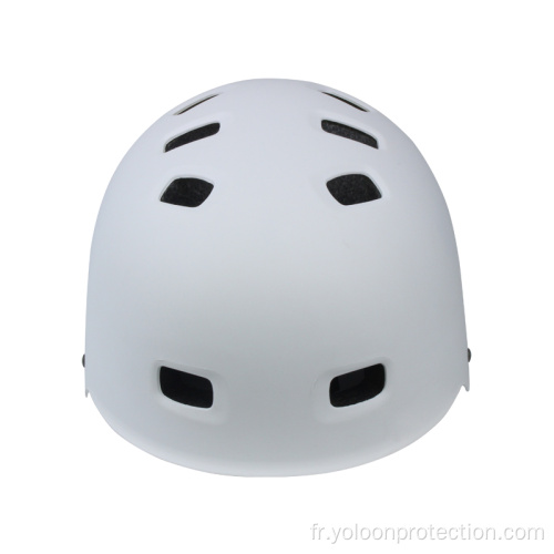 Casque de skate blanc mat pour les jeunes adultes